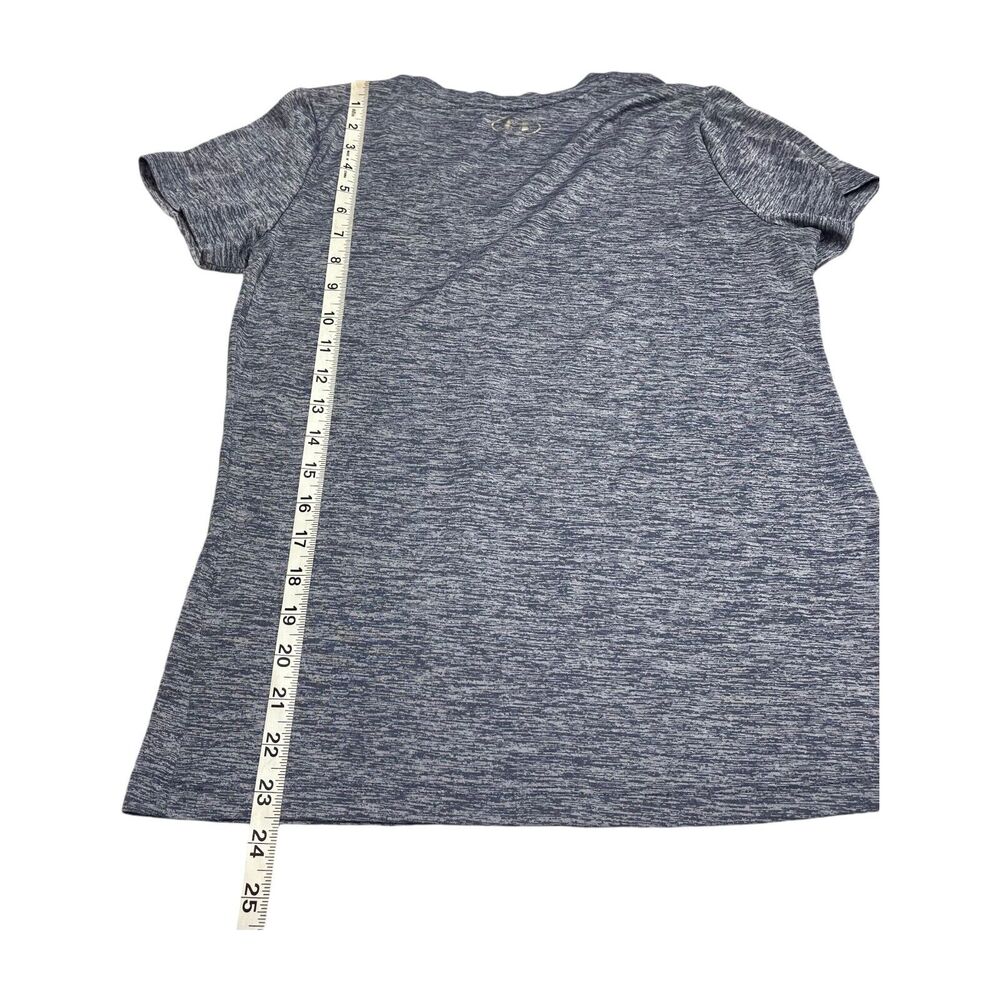 Under Armour Heatgear Yoga T-Shirt Womens Small Heather Gray V-Neck Short Sleeve - Picture 4 of 7